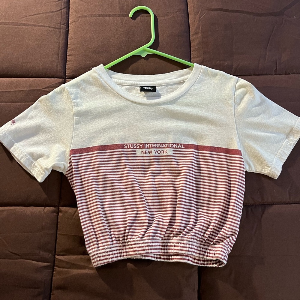 STÜSSY elastic hem Crop Top